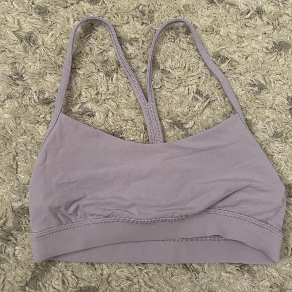 *3 for $15* Lululemon Flow Y Nulu Bra A-C Cups, Size 4, Lilac Ether